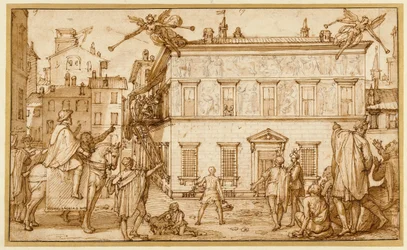 Taddeo Decorating the Facade of Palazzo Mattei